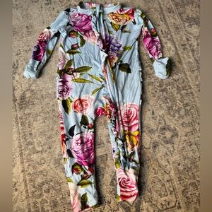 Posh Peanut Country Rose Ruffled Zippered Footless One Piece 0-3 Months